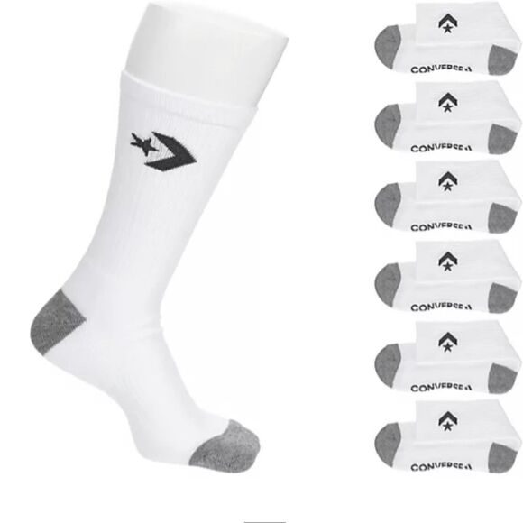 Converse Chevron Star 6-Pack Half Cushion Crew Sock - Picture 2 of 6